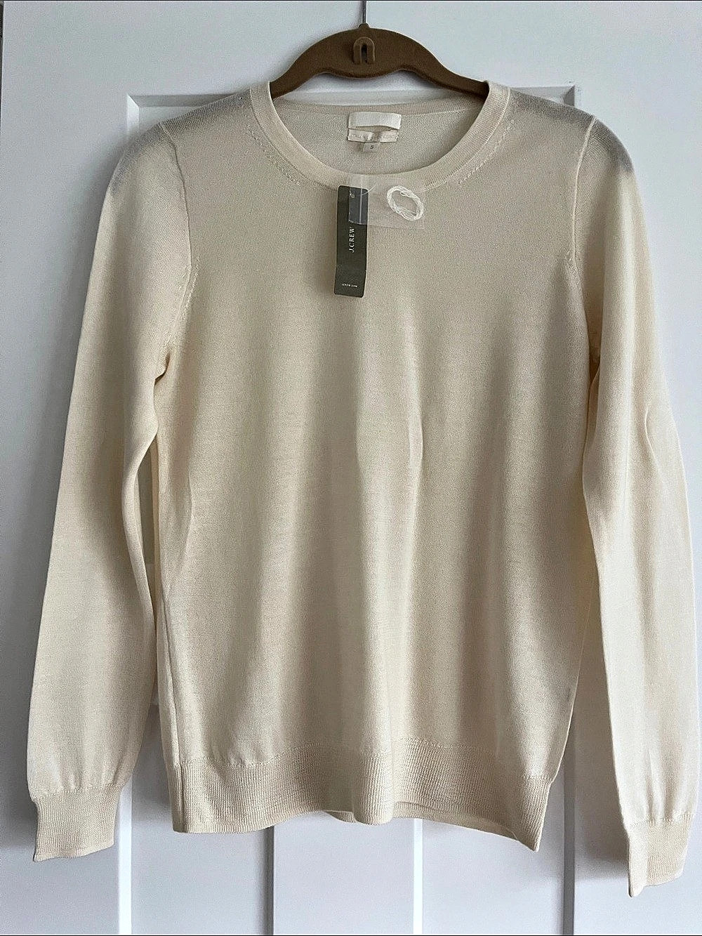 J.Crew Classic-fit Crewneck Sweater Cream Small